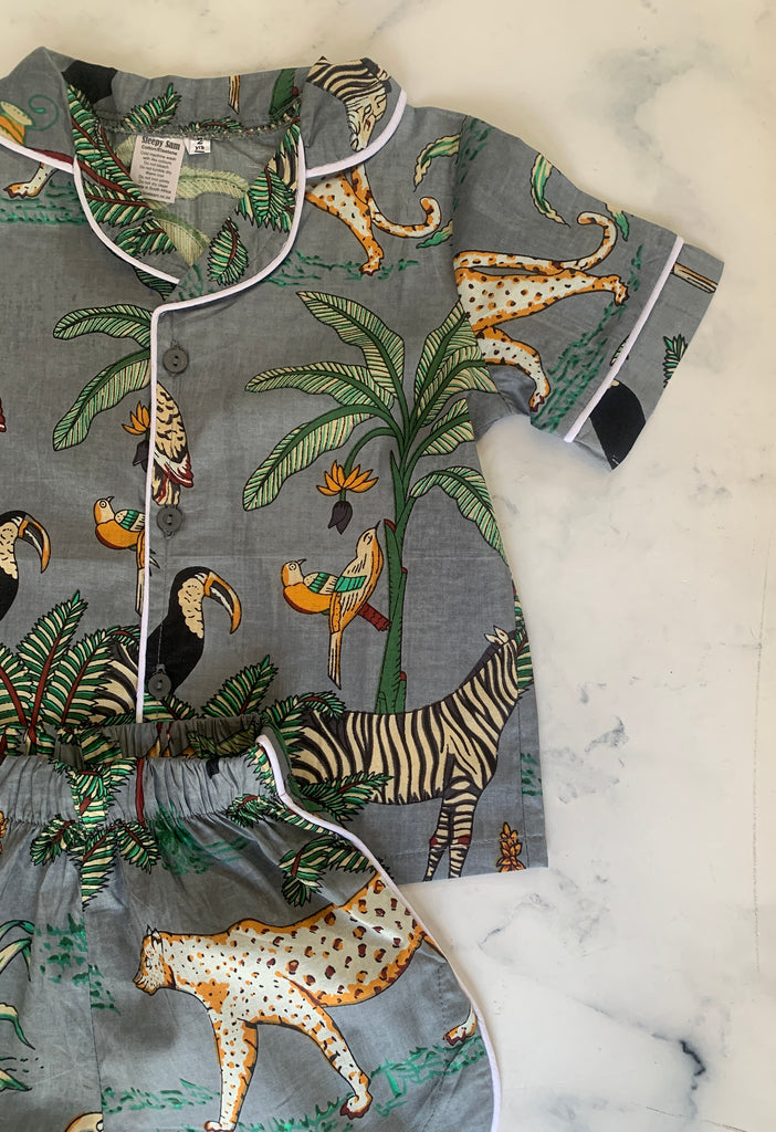 Grey Indian Cotton Pyjamas - Love Sam