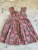 Pink and grey Indian Cotton Ruffle neck dress - Love Sam