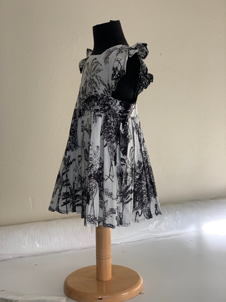 Black and white Indian Cotton Pinafore Dress - Love Sam