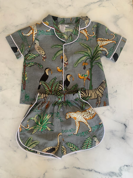 Grey Indian Cotton Pyjamas - Love Sam
