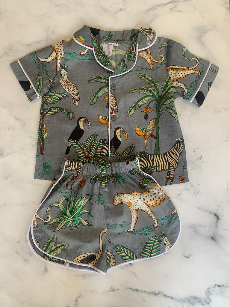 Grey Indian Cotton Pyjamas - Love Sam