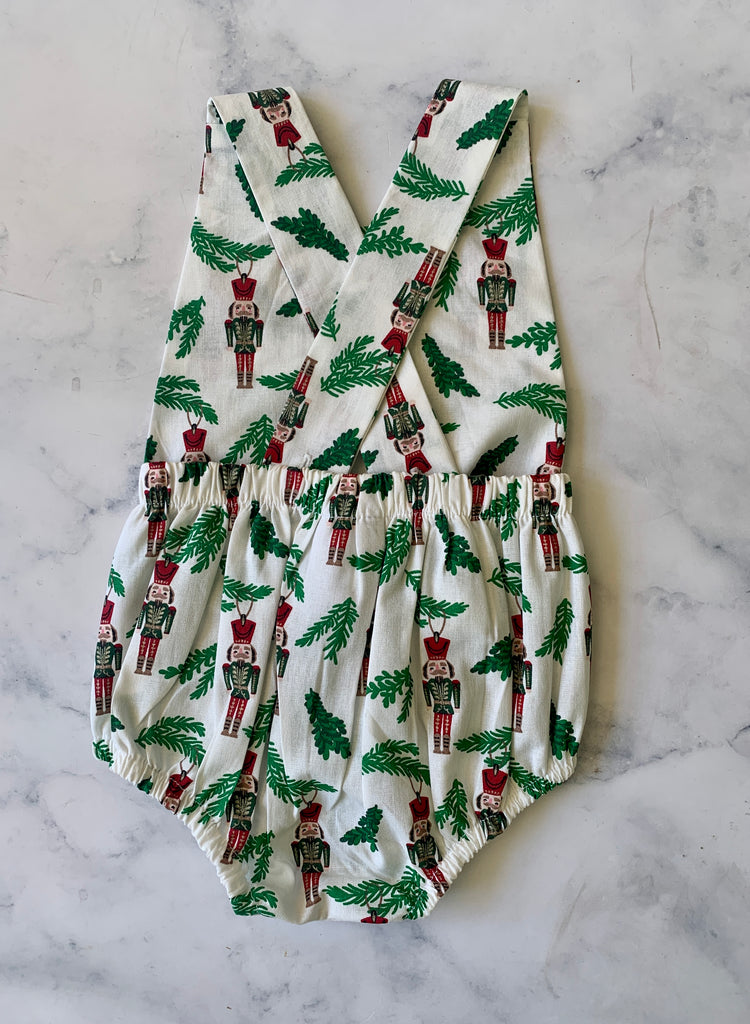 White Nutcracker Christmas Romper - Love Sam