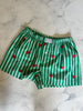 Green Stripe Red Heart Boys Christmas Boxers - Love Sam