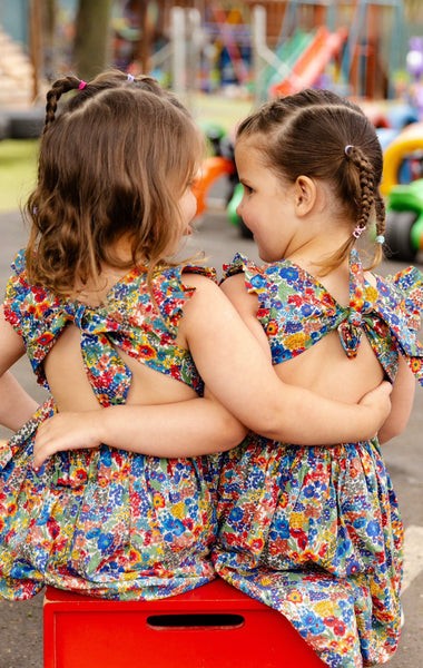 Liberty of London Margaret Annie Dress  Blue and yellows - Love Sam