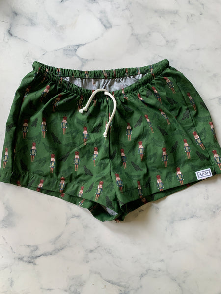 Girls Green Nut Cracker Christmas Sleep Shorts - Love Sam