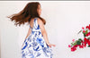 Indigo Blue and white Dress - Love Sam