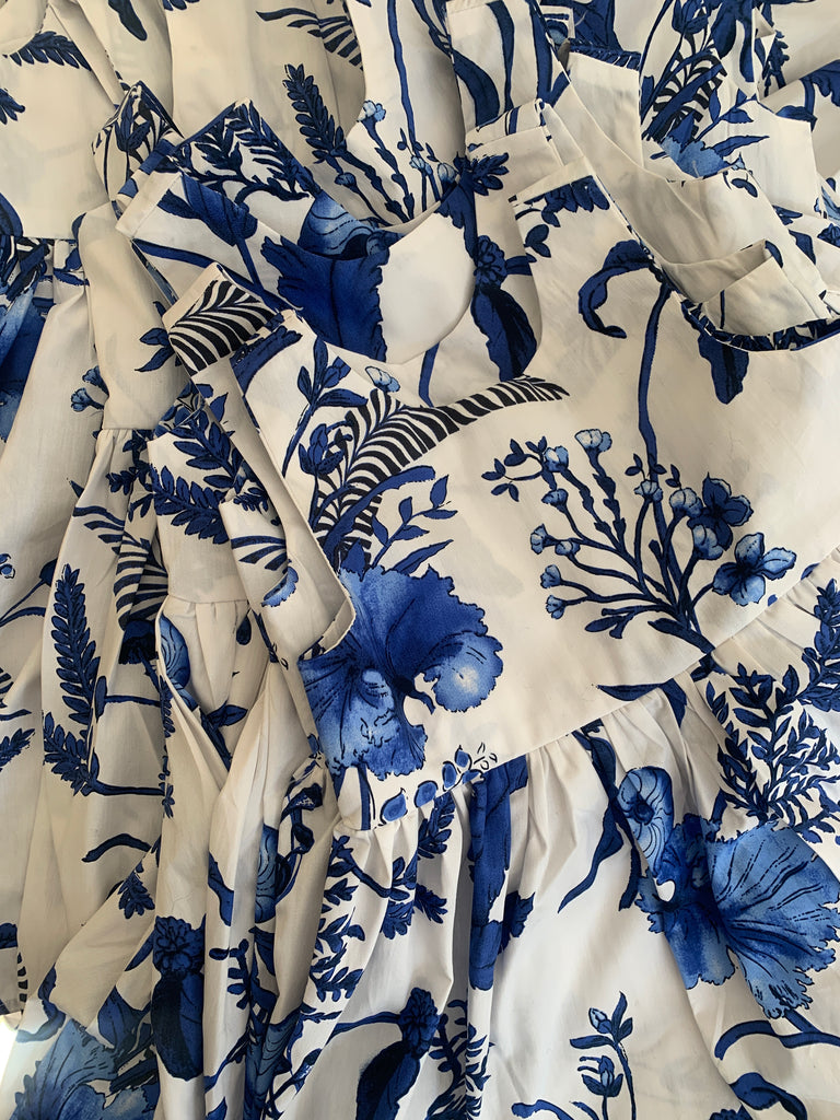 Indigo Blue and white Dress - Love Sam