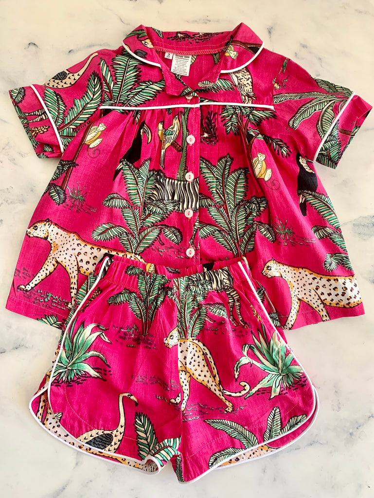 Pink Jungle Indian Cotton Pyjamas - Love Sam