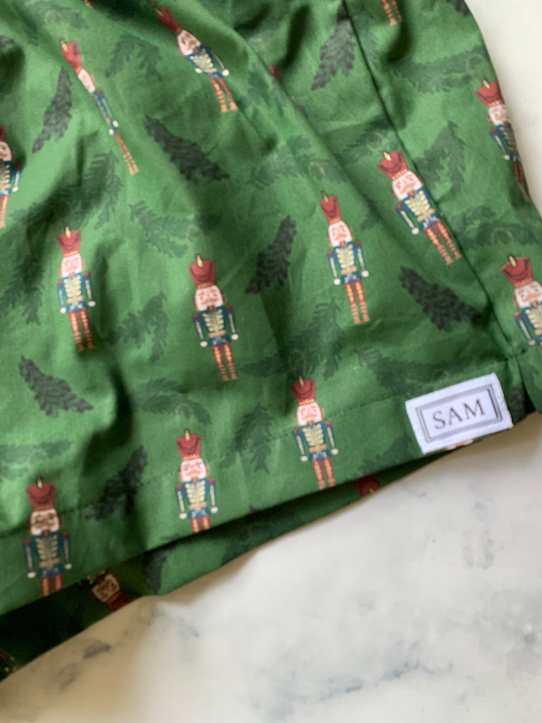 Women Green Nutcracker Sleep Shorts - Love Sam