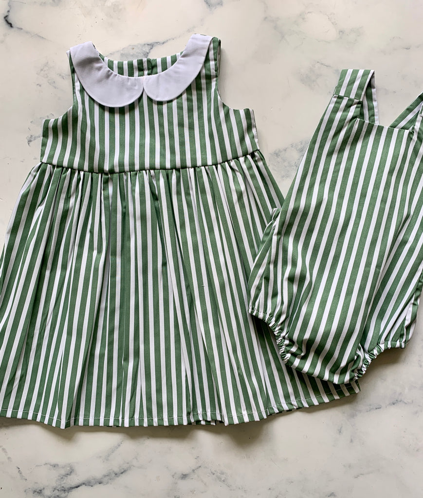Green Stripe romper - Love Sam