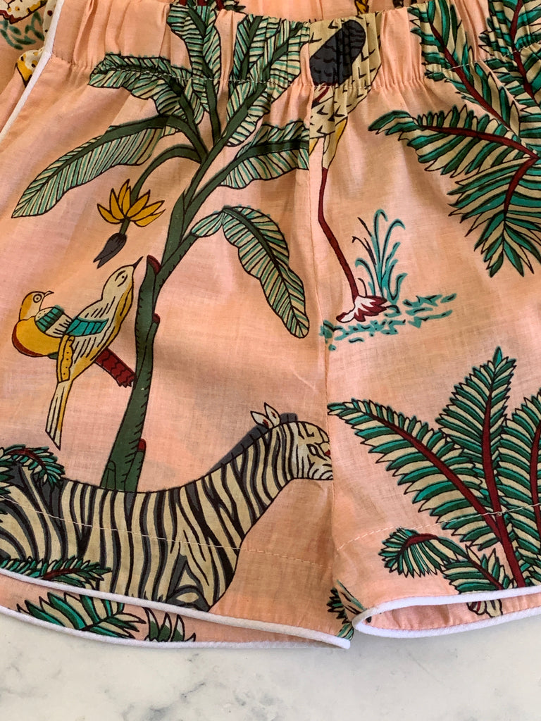 Peachy Pink Jungle Indian Cotton Pyjamas - Love Sam