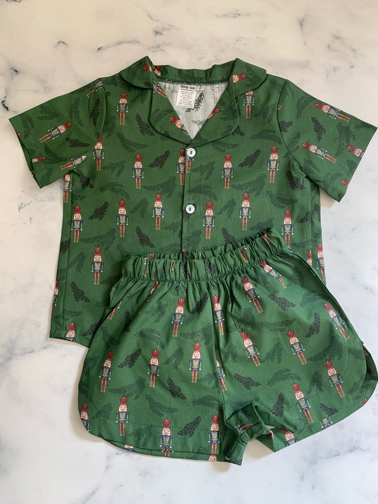 Boys Green Nutcracker Pyjamas - Love Sam