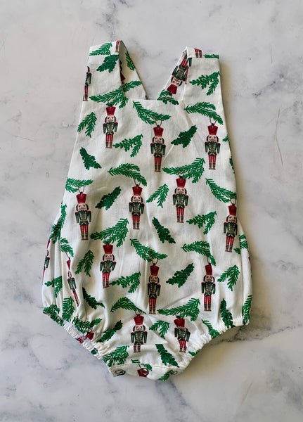 White Nutcracker Christmas Romper - Love Sam