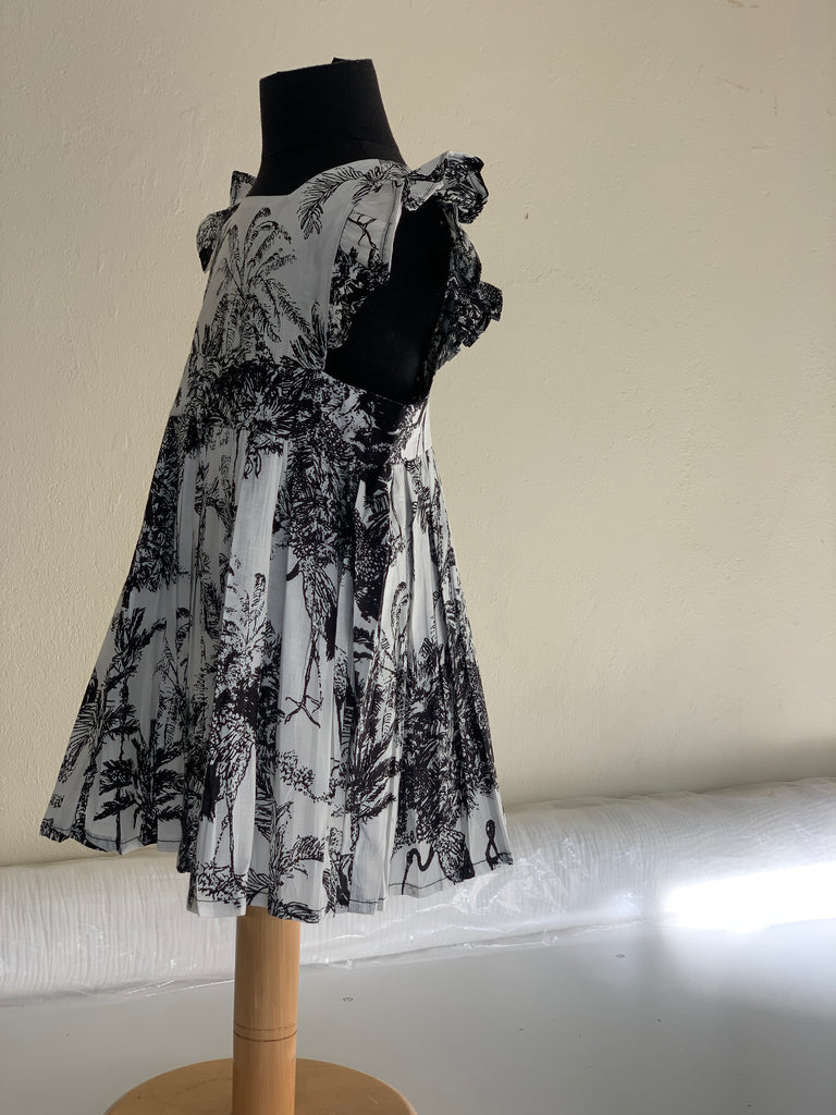 Black and white Indian Cotton Pinafore Dress - Love Sam