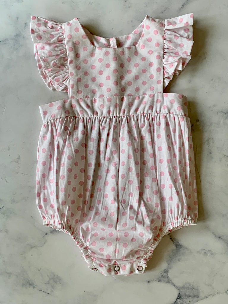 Pink Polka Dot Romper - Love Sam