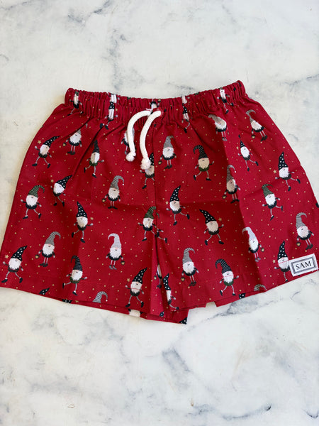 Christmas girls sleep shorts naughty elf red - Love Sam