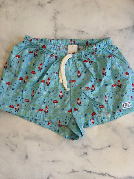 Christmas Ladies sleep shorts  blue Gnome - Love Sam