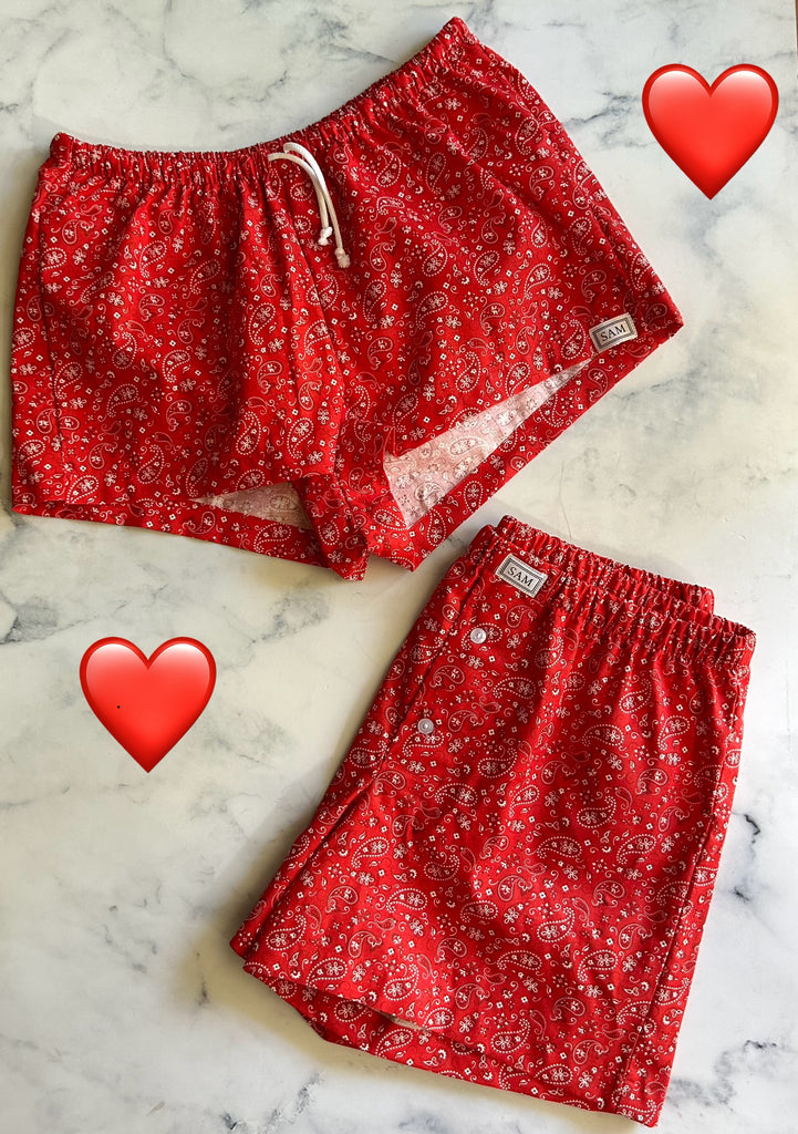 Valentine Red Paisley - Love Sam