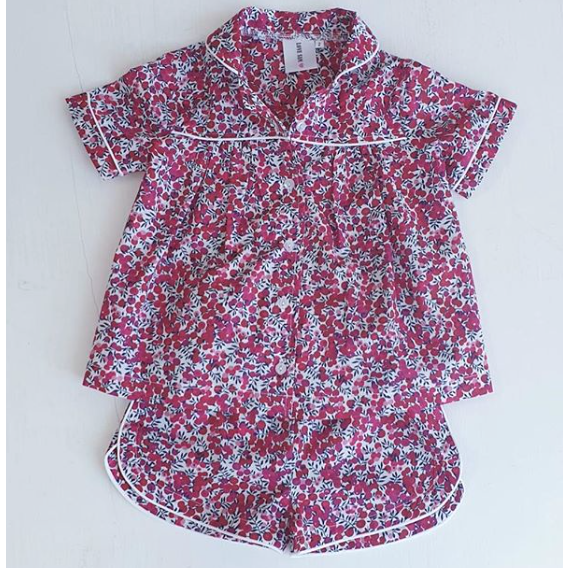 Liberty Summer Pj's Red Berry - Love Sam