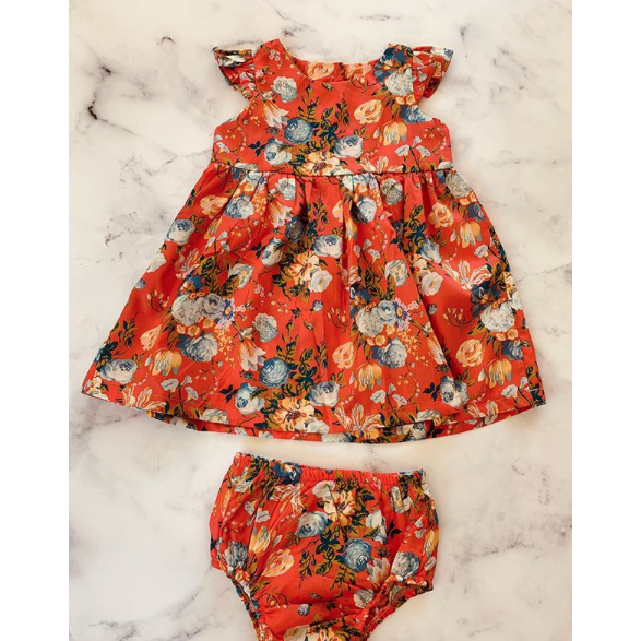 Liberty coral doll dress - Love Sam