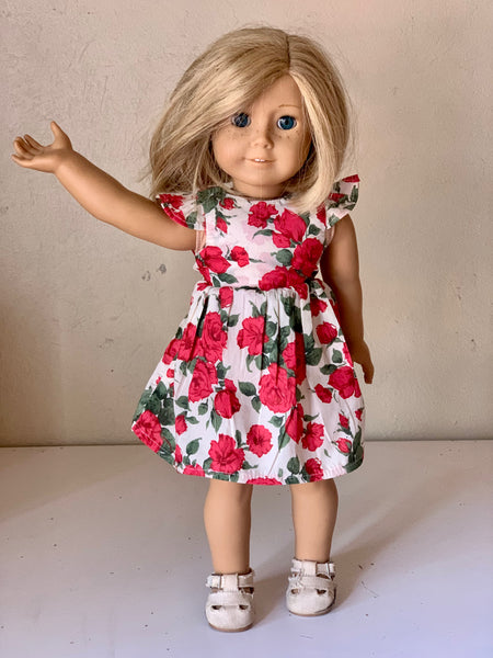 Doll Dress Red Rose - Love Sam