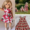 Doll Dress Red Rose - Love Sam