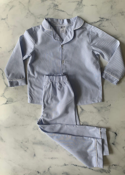 Blue Stripe Long Pajamas - Love Sam